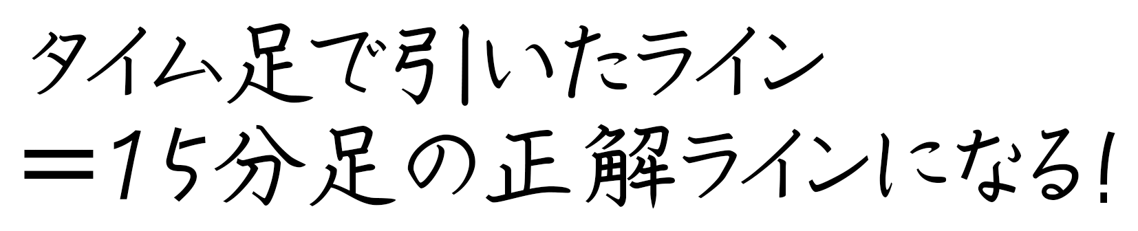 タイム足で引いたライン＝15分足の正解ラインになる！